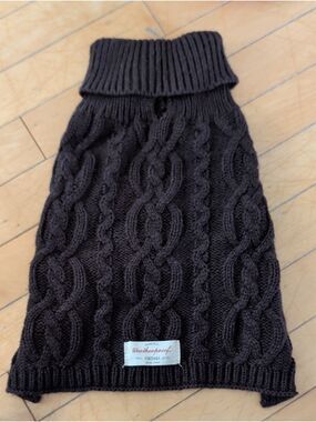 🩵 4/$20 Medium (15lbs) Dog Cable Knit Brown Sweater‎
